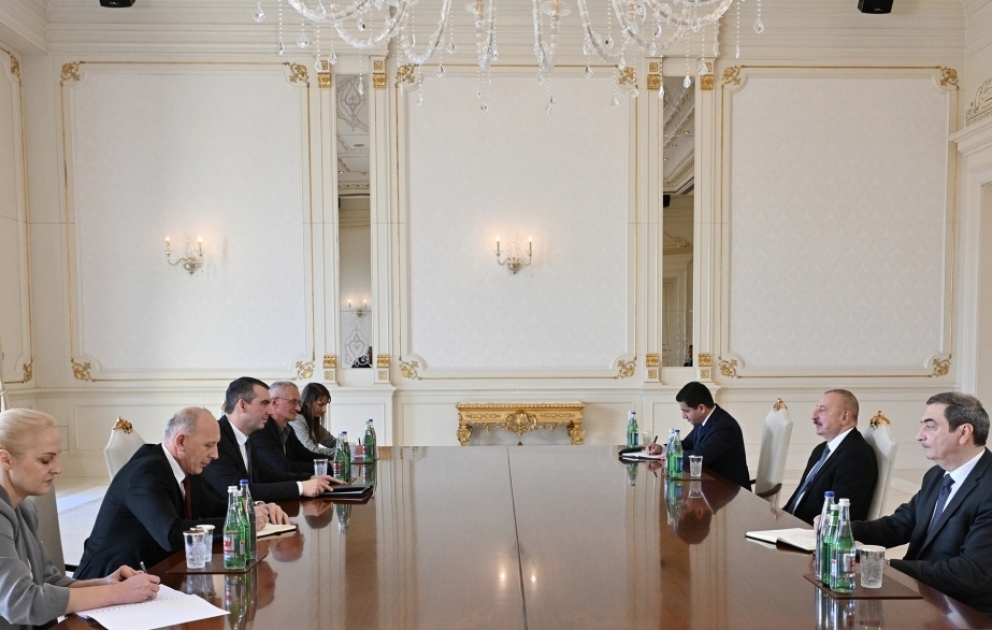 Präsident Ilham Aliyev empfängt Präsident der Nationalversammlung von Serbien