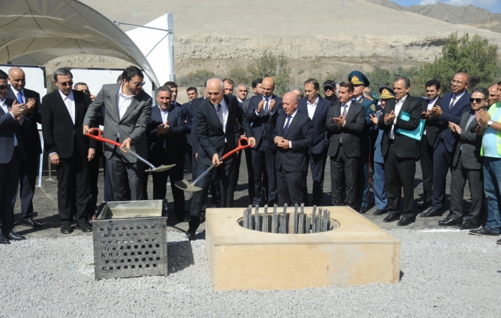 Zəngilanda Azərbaycanla İran arasında avtomobil körpüsünün təməlqoyma mərasimi keçirilib
