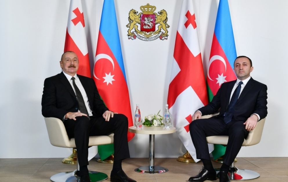 Состоялась встреча Президента Азербайджана Ильхама Алиева с премьер-министром Грузии Ираклием Гарибашвили один на один