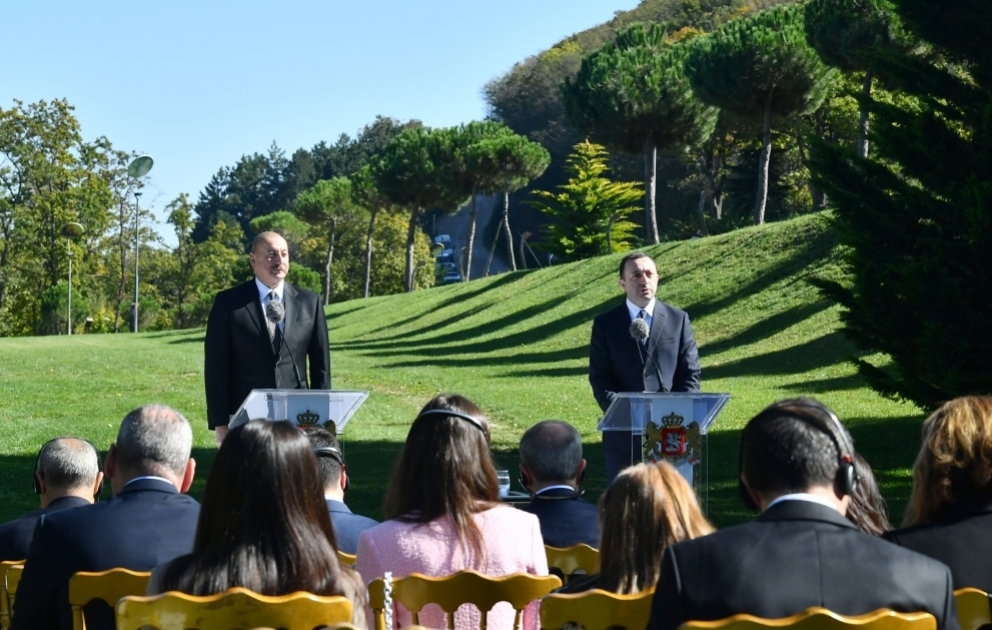 President of Azerbaijan and Prime Minister of Georgia made press statements
