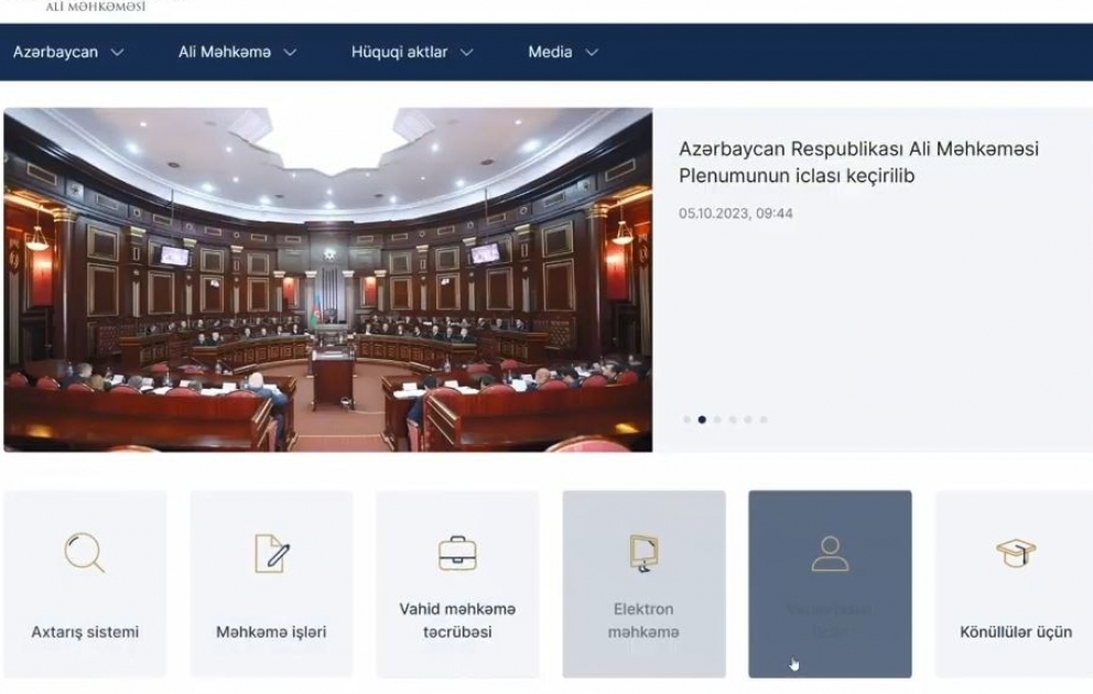 Ali Məhkəmədə tərəflərin iş materialları ilə tanış olması üçün yeni sistemin tətbiqinə başlanılıb
