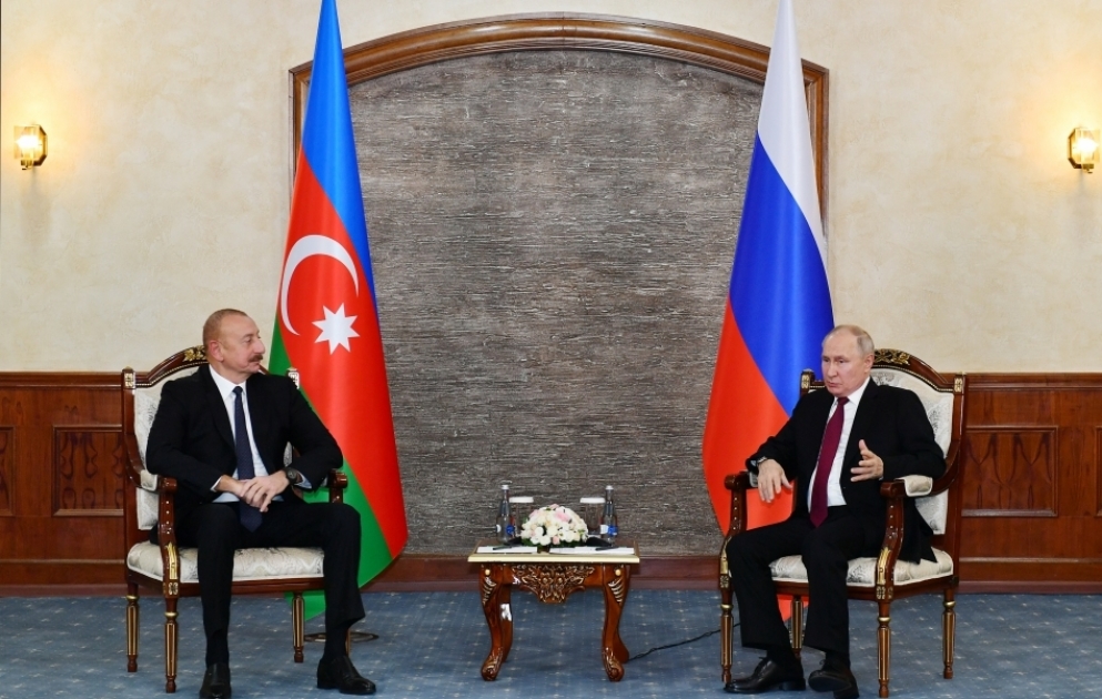 President of Azerbaijan Ilham Aliyev’s meeting with President of Russia Vladimir Putin is underway in Bishkek