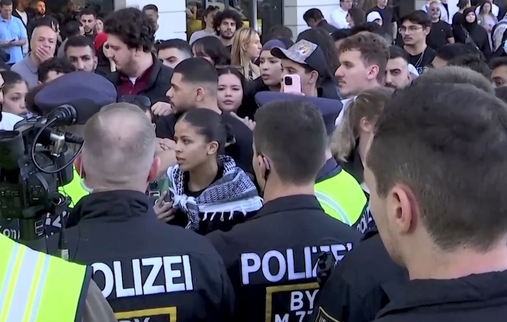 Münhen polisi Fələstin tərəfdarının nümayişini dağıdıb, bir neçə nəfər saxlanılıb