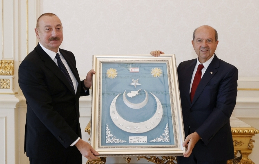 Prezident İlham Əliyev Şimali Kipr Türk Cümhuriyyətinin Prezidenti Ersin Tatarı qəbul edib