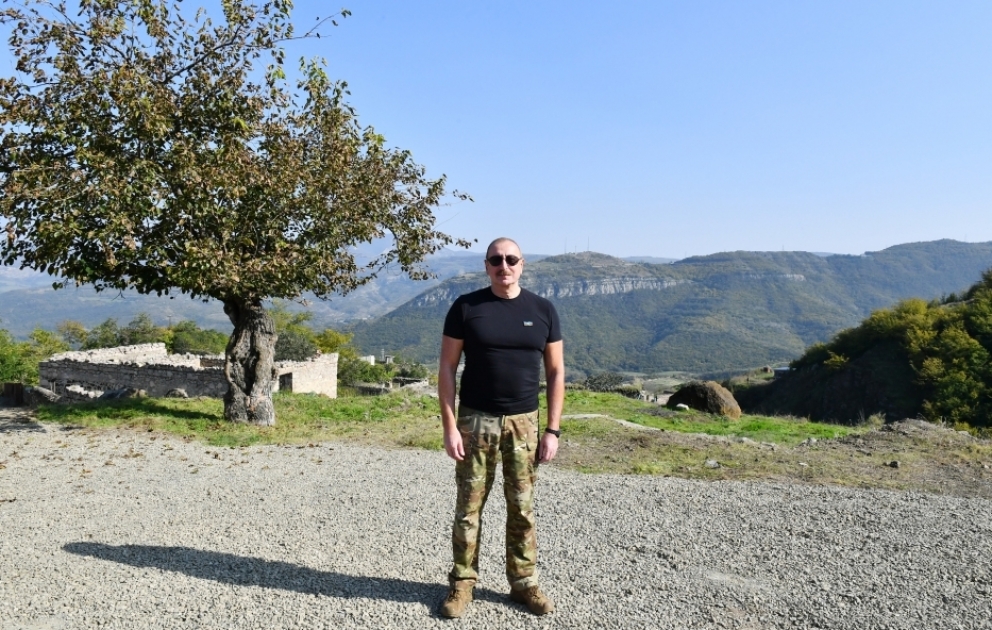 Prezident İlham Əliyev Xankəndi şəhərinin Kərkicahan qəsəbəsində olub