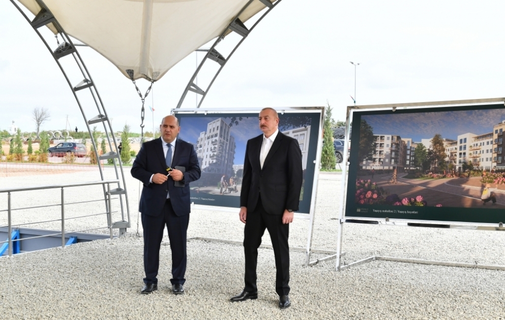 Grundstein für zweiten Wohnkomplex in der Stadt Füsuli gelegt