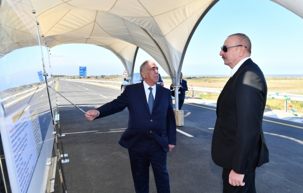 President of Azerbaijan attended opening of new Baku-Guba- Russian Federation state border toll road
