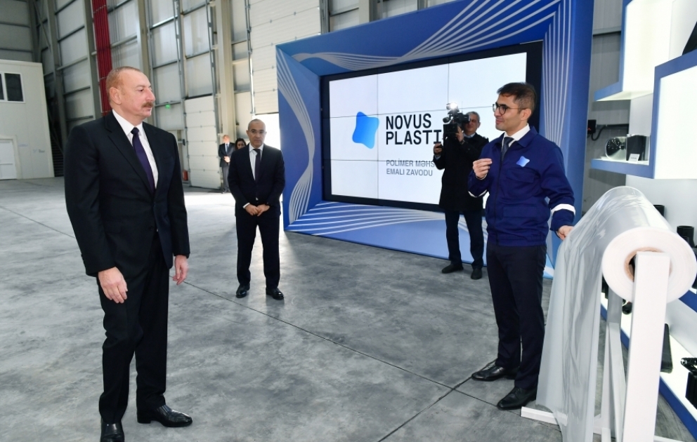 Le président Aliyev participe aux cérémonies d’inauguration et de pose de la première pierre de certaines entreprises à Soumgaït
