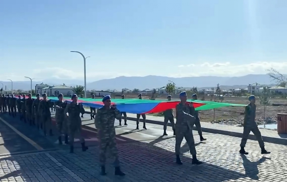 В Зангилане прошел Марш флага с участием военнослужащих