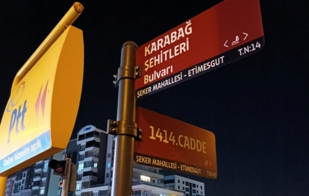 Ankara küçələrindən biri “Qarabağ Şəhidləri Bulvarı” adlandırılıb