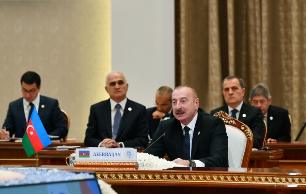Prezident İqtisadi Əməkdaşlıq Təşkilatının 16-cı Zirvə toplantısında erməni vandalizmindən danışdı