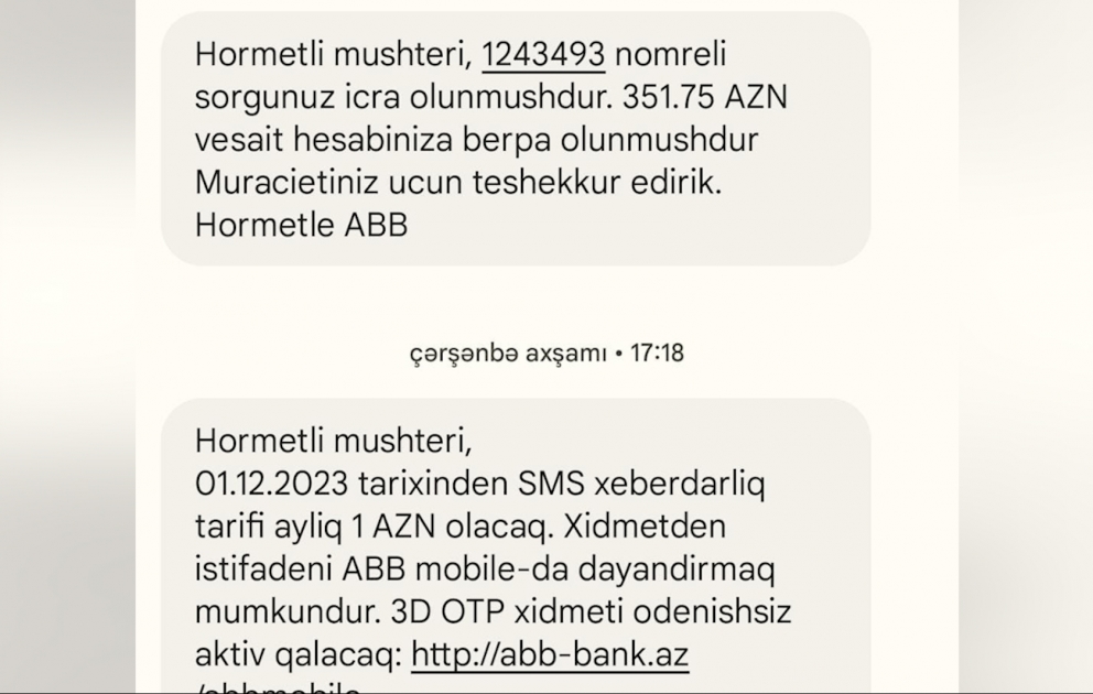Bankların “SMS” xəbərdarlıq xidmətinin qiymətini qaldırmasının səbəbi nədir?