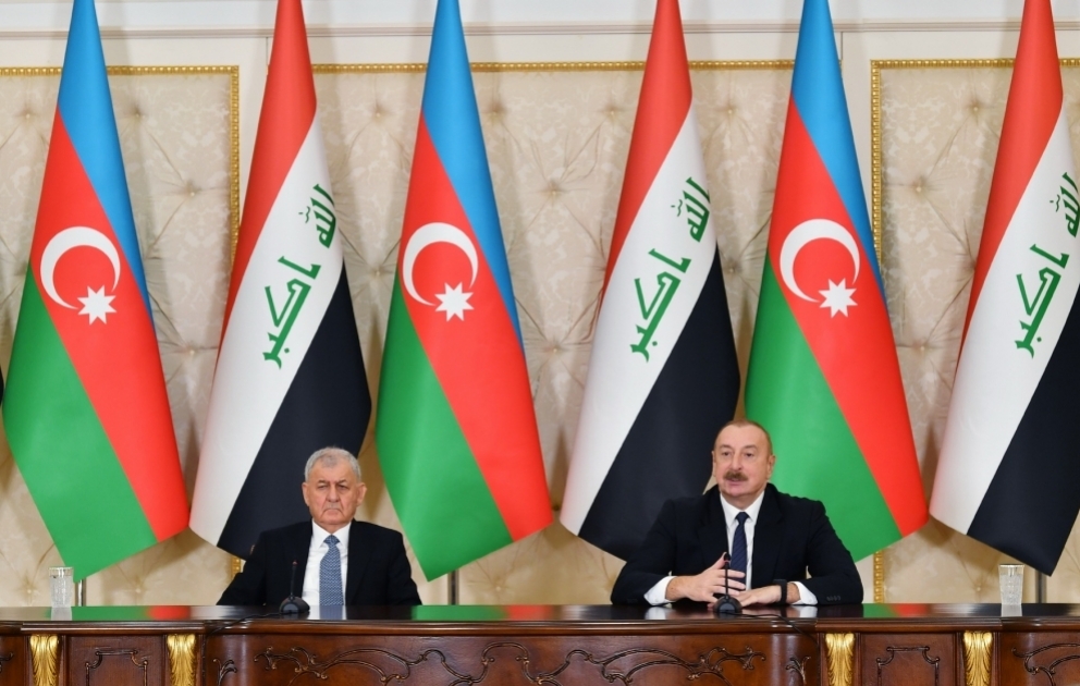 Президенты Азербайджана и Ирака выступили с заявлениями для прессы