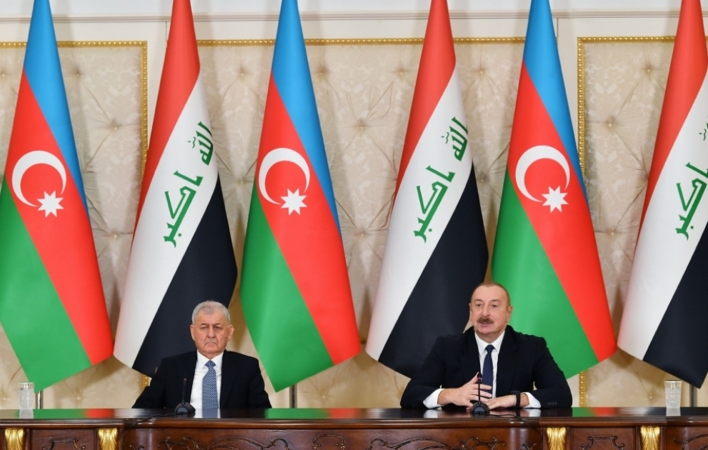 Les présidents azerbaïdjanais et irakien font des déclarations à la presse