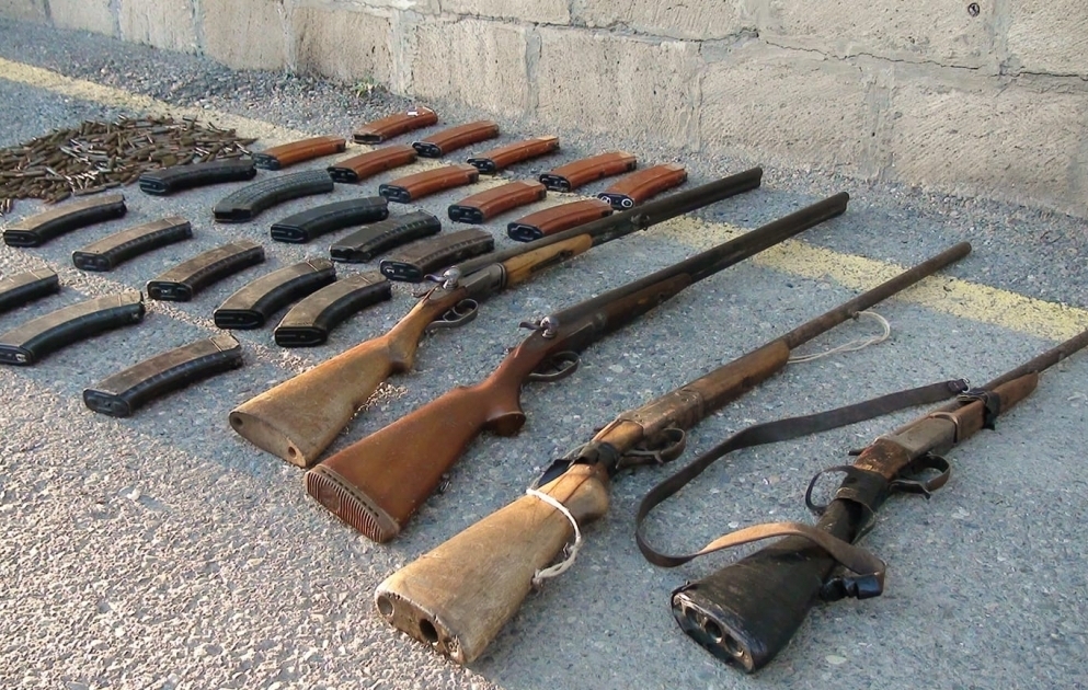 İmişlidə xeyli sayda silah-sursat aşkarlanıb