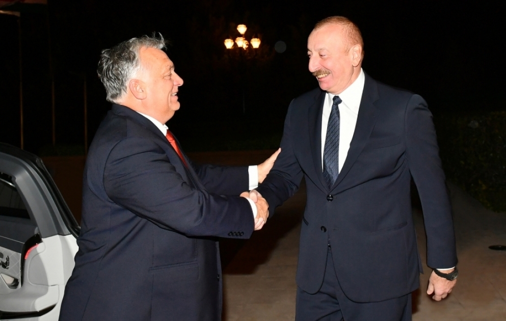 Präsident Ilham Aliyev und Ministerpräsident von Ungarn Viktor Orbán treffen sich in Baku