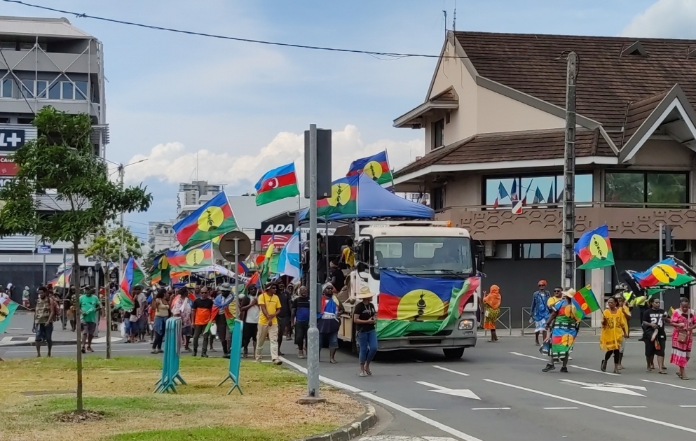 A protest march took place in New Caledonia