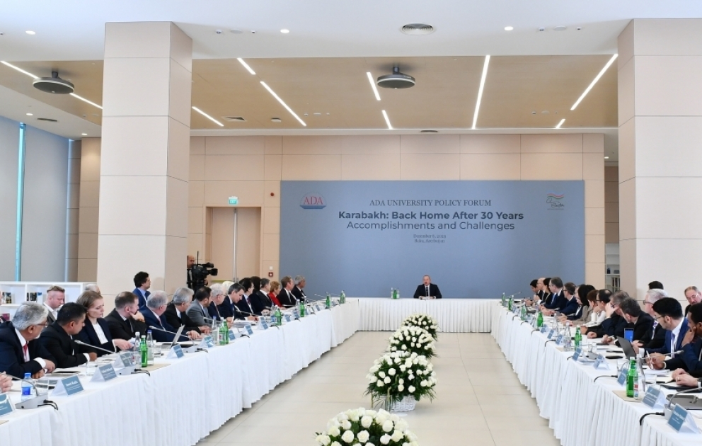 Internationales Forum zum Thema „Karabach: Rückkehr nach 30 Jahren. Erfolge und Herausforderungen“ 
Aserbaidschans Präsident Ilham Aliyev nimmt am Forum teil
