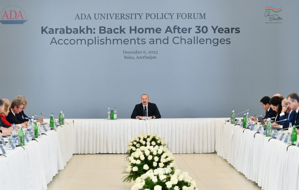 Prezident İlham Əliyev “Qarabağ: 30 ildən sonra evə dönüş. Nailiyyətlər və çətinliklər” Forumunda iştirak edib
