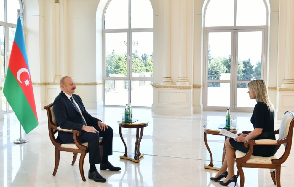 President of Azerbaijan Ilham Aliyev was interviewed by Euronews channel