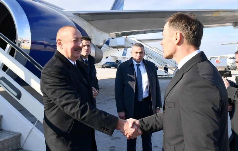 President of Azerbaijan Ilham Aliyev arrived in Serbia for working visit