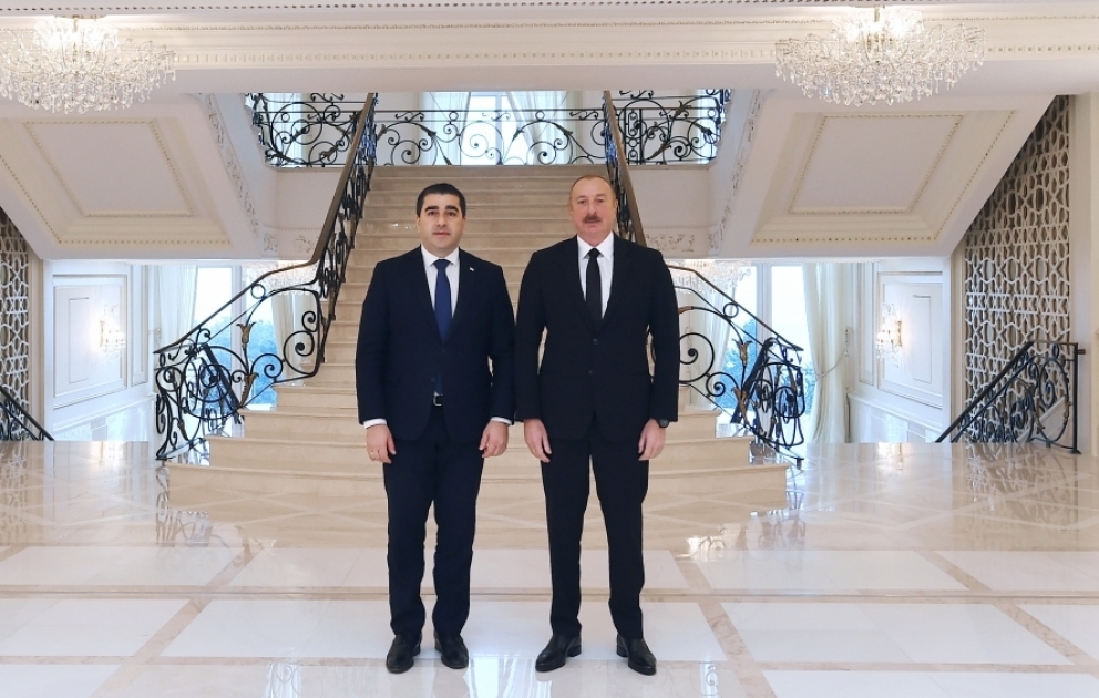 Prezident İlham Əliyev Gürcüstan parlamenti sədrinin başçılıq etdiyi nümayəndə heyətini qəbul edib