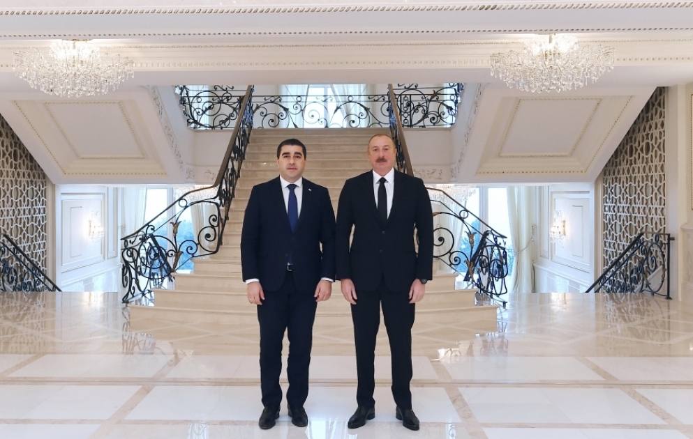 Президент Ильхам Алиев принял делегацию во главе с председателем парламента Грузии