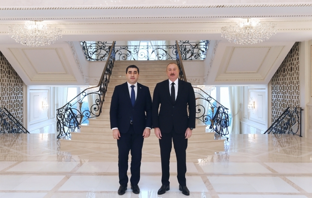 President Ilham Aliyev received delegation led by Chairman of Parliament of Georgia