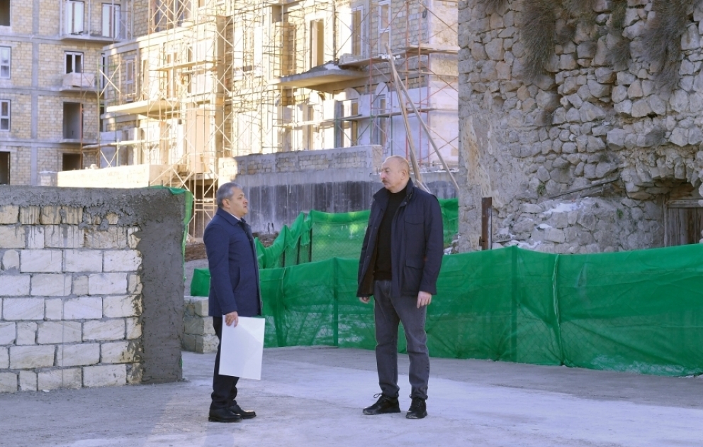 President Ilham Aliyev examined construction progress of first residential complex consisting of 23 buildings in Shusha