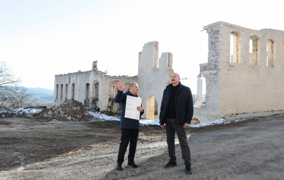 President Ilham Aliyev inspected construction progress on Garabagh Street in Shusha city