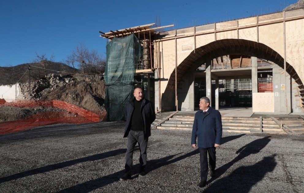 President Ilham Aliyev examined construction progress of Dashalti village mosque