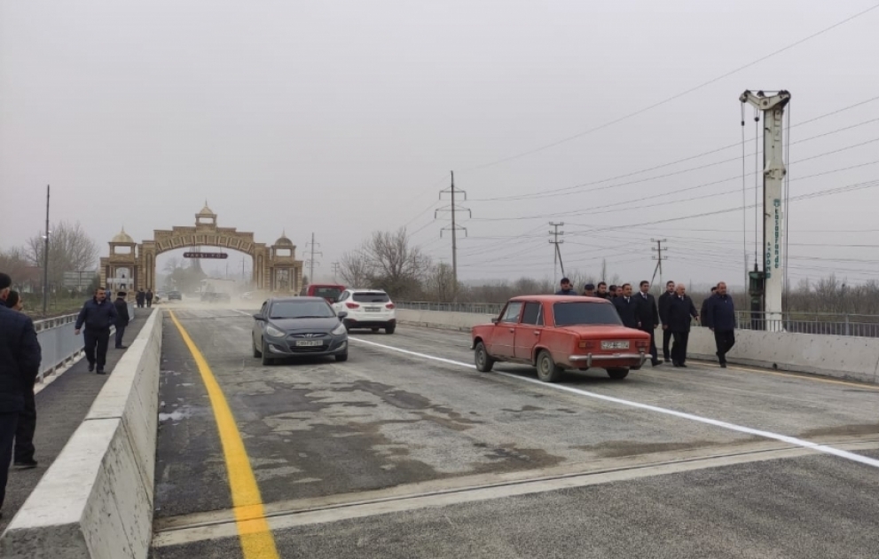 Xaçmazda Qudyalçay üzərində inşa olunan yeni körpü istifadəyə verilib