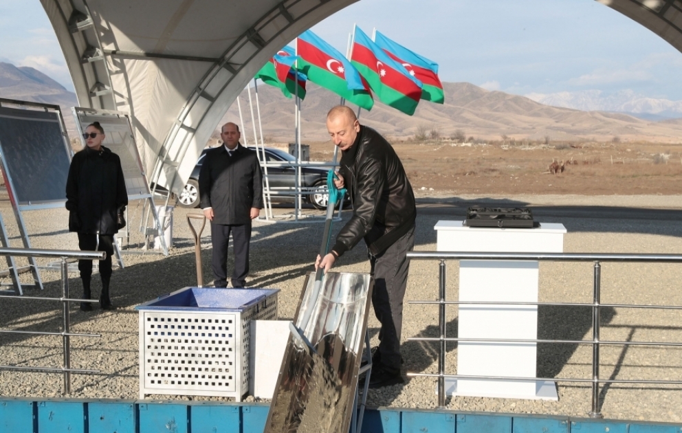 Ağdam şəhərində beşinci yaşayış kompleksinin təməli qoyulub