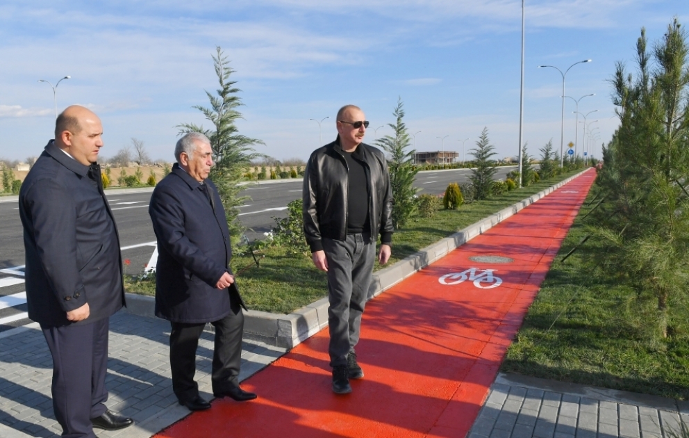 Ağdam şəhərinin daxili yollarında aparılan işlərlə tanışlıq