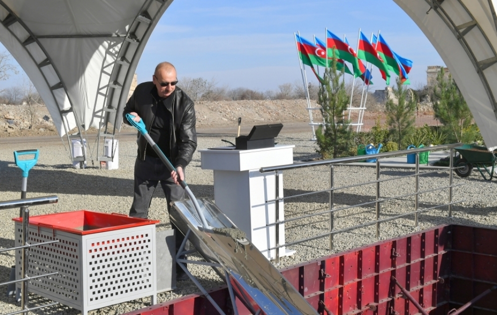 Foundation stone for Aghdam city Central Park was laid