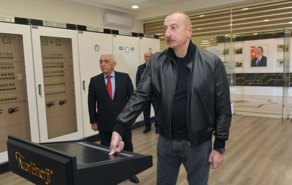 Le président de la République et son épouse se déplacent à Aghdam 
Inauguration de la sous-station électrique « Aghdam » d’une puissance de 110/35/10 kV