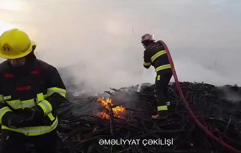 Bakı-Quba-Rusiya avtomobil yolunun kənarında yanğın