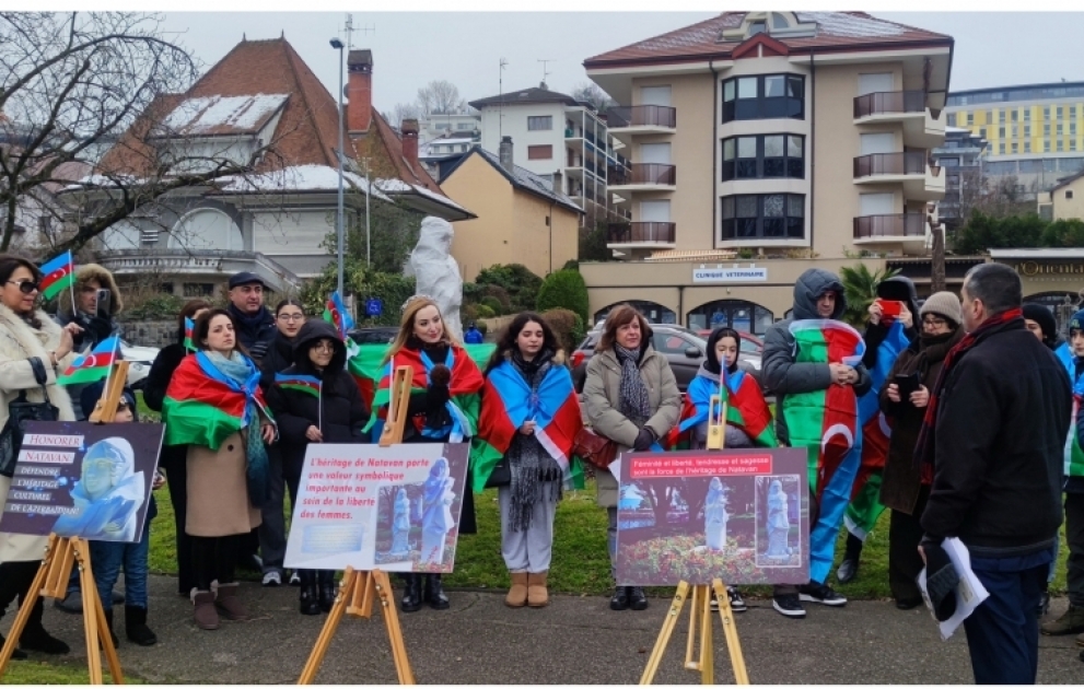 Fransada Natəvanın heykəlinə qarşı törədilmiş vandalizmlə əlaqədar etiraz aksiyası keçirilib