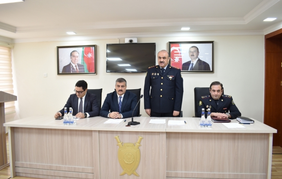 Şəkidə prezident seçkilərində polisin xidməti fəaliyyətinə dair məsələlər müzakirə olunub