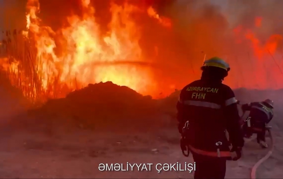 Səbail rayonunda 700 kvadratmetr sahədə qamışlıq ərazi yanıb