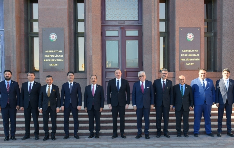 Prezident İlham Əliyev Türkiyə Böyük Millət Məclisinin üzvlərindən ibarət nümayəndə heyətini qəbul edib
