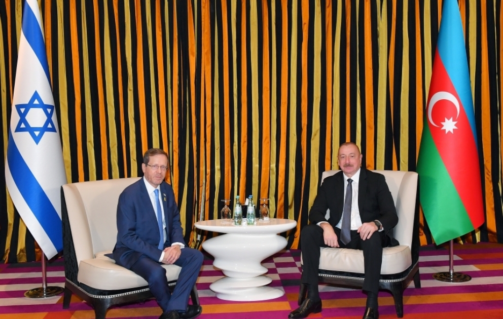 Präsident von Aserbaidschan Ilham Aliyev trifft in München mit seinem israelischen Kollegen Isaac Herzog