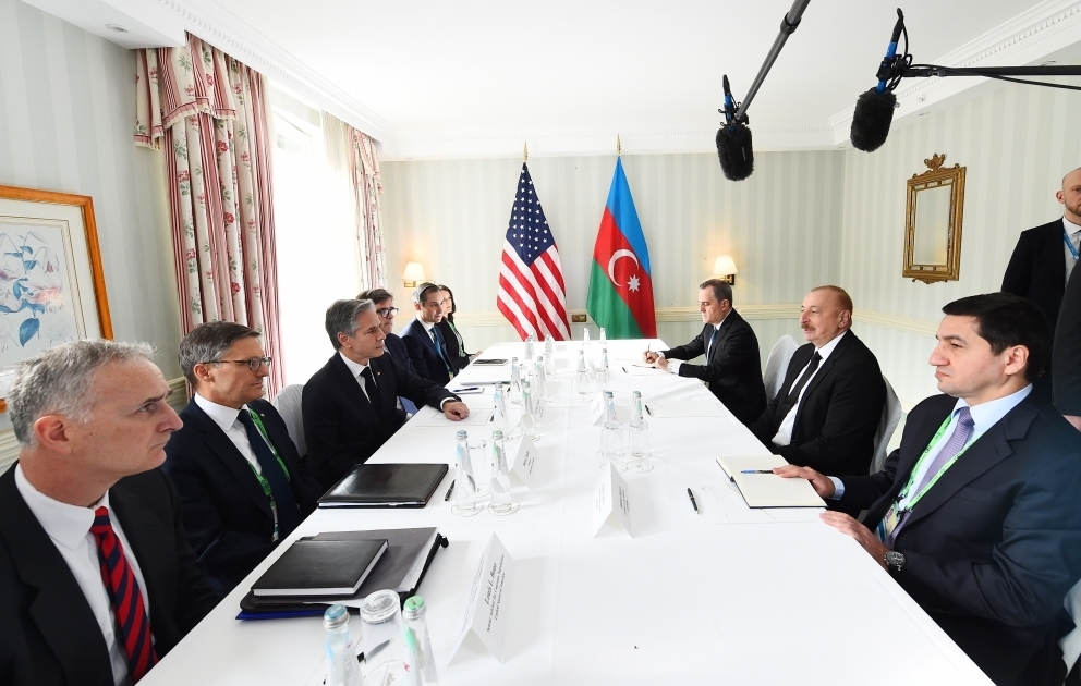 Münxendə Prezident İlham Əliyev ilə ABŞ-ın Dövlət katibi Antoni Blinkenin görüşü olub