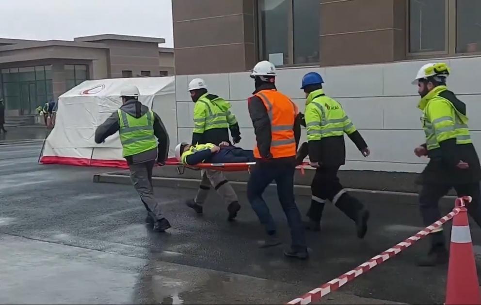 FHN-in Sumqayıt Regional Mərkəzi obyekt mülki müdafiə məşqi keçirib
