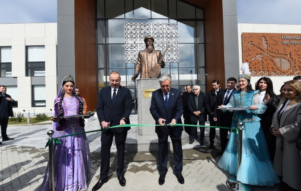 Azerbaijani and Kazakhstani presidents attended opening ceremony of Kurmangazy Children's Creativity Center in Fuzuli