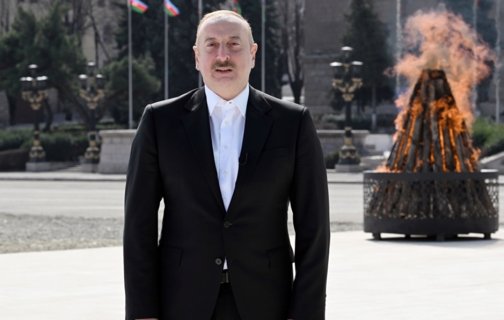 Prezident İlham Əliyev: Dördüncü dəfədir ki, bayram tonqalını azad edilmiş Qarabağda qalayıram