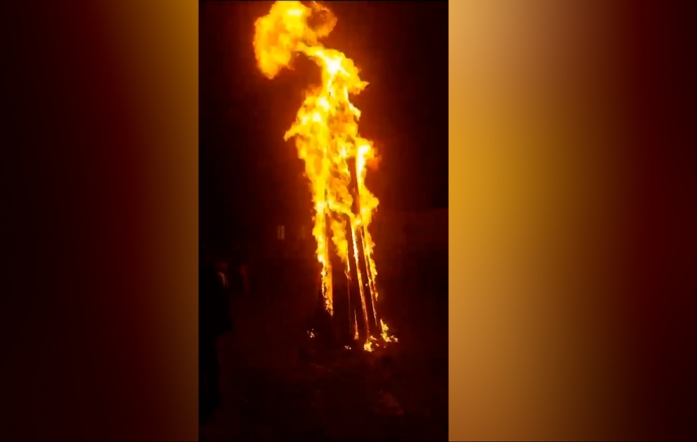 Xocalıda ilk dəfə Novruz tonqalı qalandı
