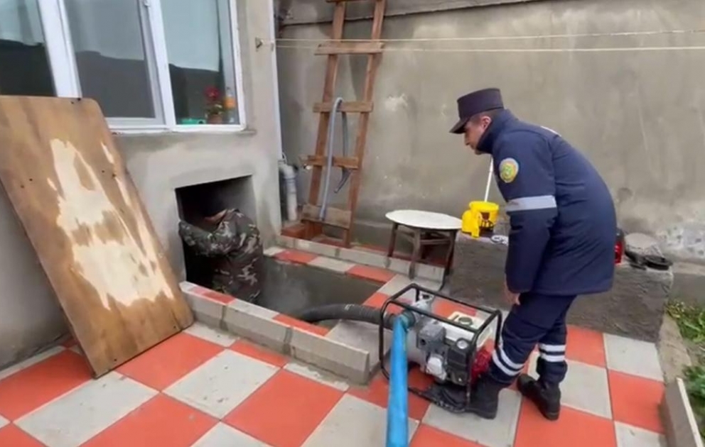Naxçıvanda evlərin həyətyanı sahələrini su basdı