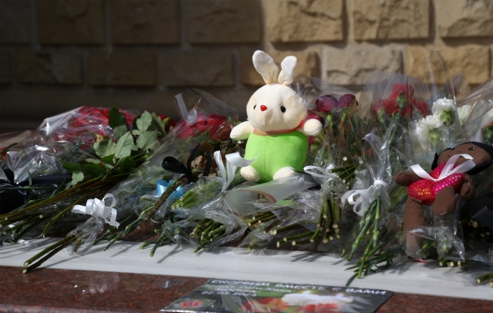 Azerbaijani citizens commemorate victims of Moscow terror attack outside Russian Embassy in Baku