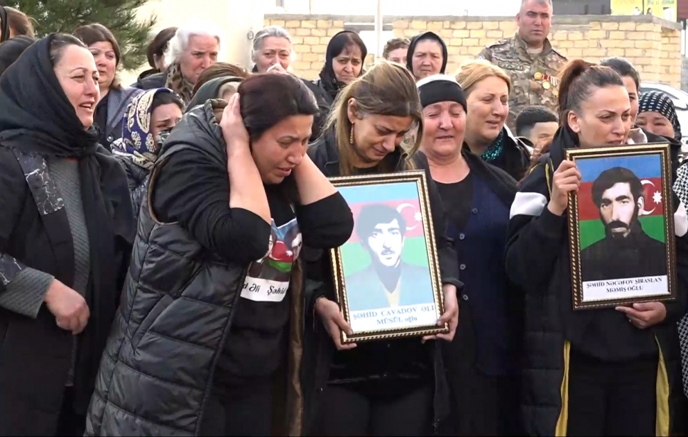 Remains of 7 victims of the Khojaly genocide were buried in Khojaly Alley of Martyrs